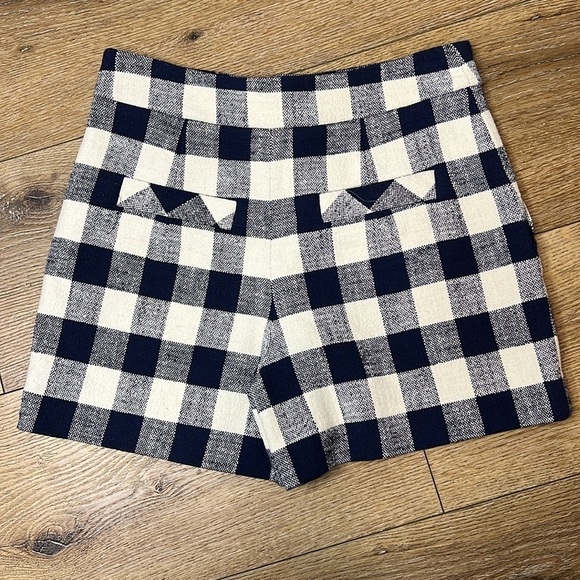 Zara High Waisted Gingham Shorts Size M - Picture 3 of 7
